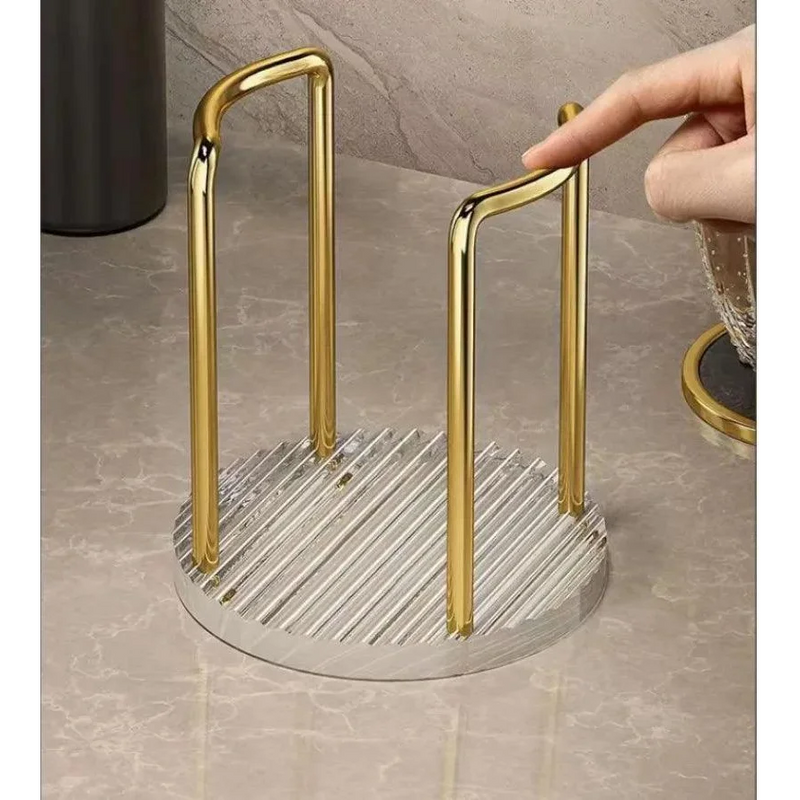 Suporte Organizador de Copos Descartáveis em Aço Inox e Acrílico