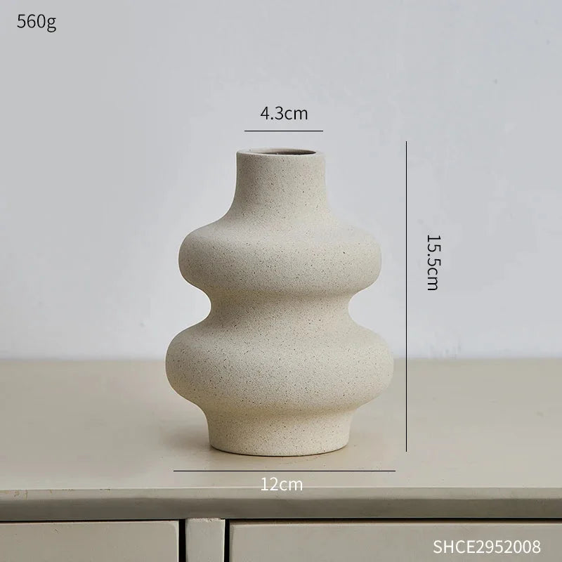 Vaso Cerâmico Estilo Nórdico Decorativo para Sala e Quarto