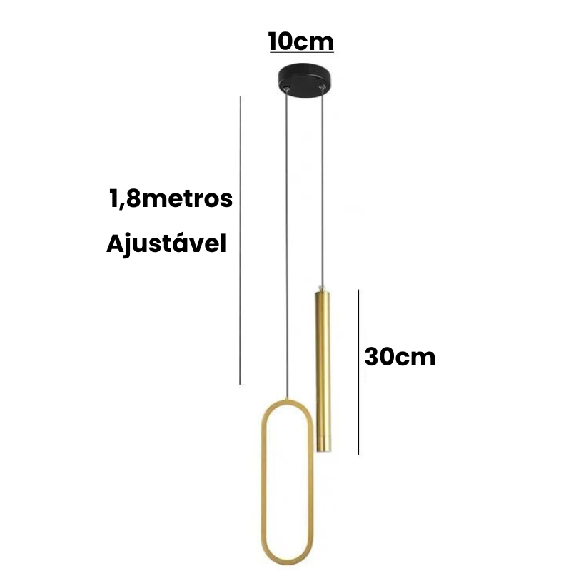 Pendente LED Duplo Minimalista Duo Glow