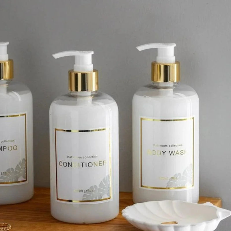 Kit Dispensador de Sabão Líquido 3 Peças para Banheiro