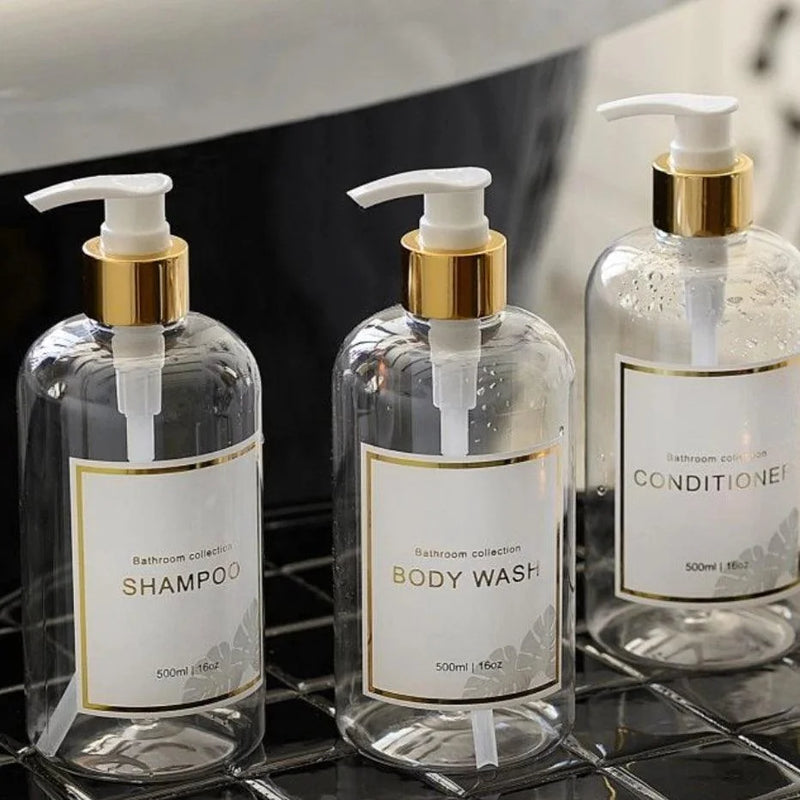 Kit Dispensador de Sabão Líquido 3 Peças para Banheiro