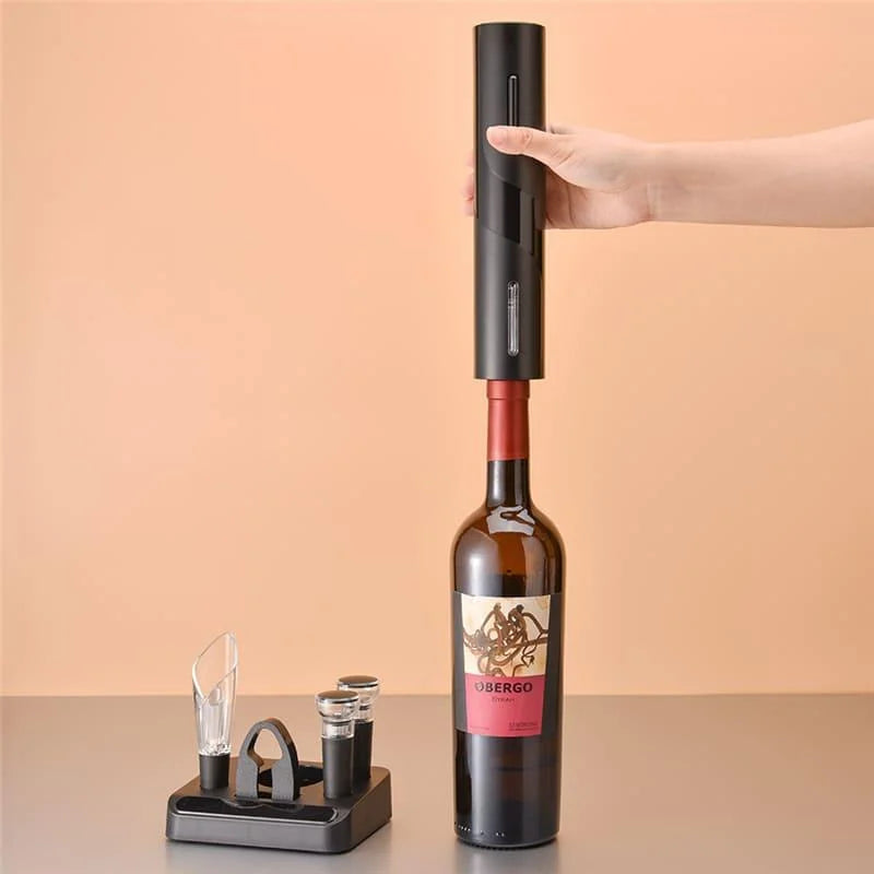 Abridor de Vinho Elétrico Recarregável com Design Sofisticado