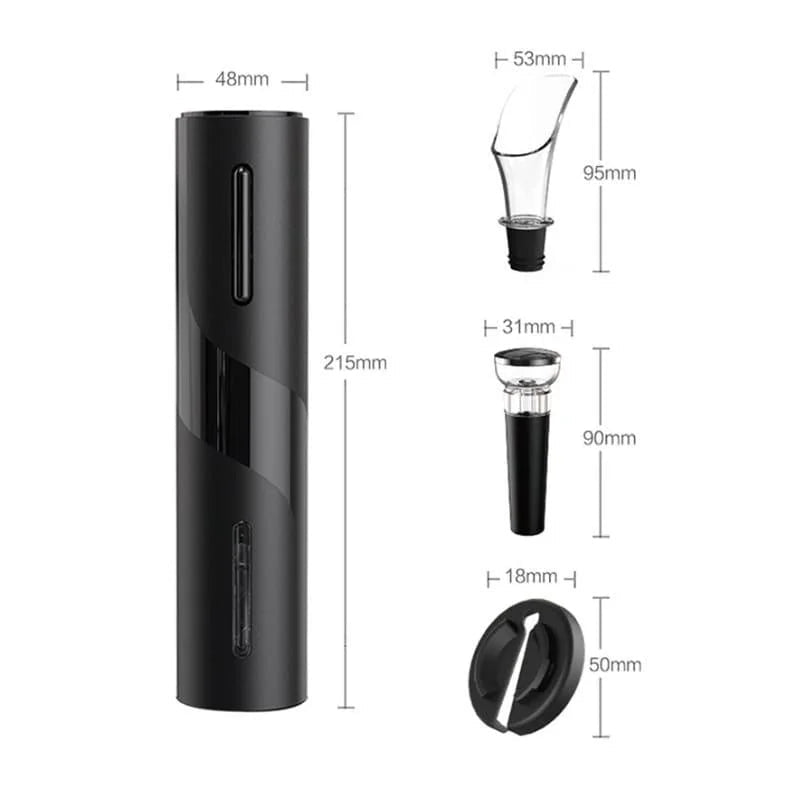 Abridor de Vinho Elétrico Recarregável com Design Sofisticado