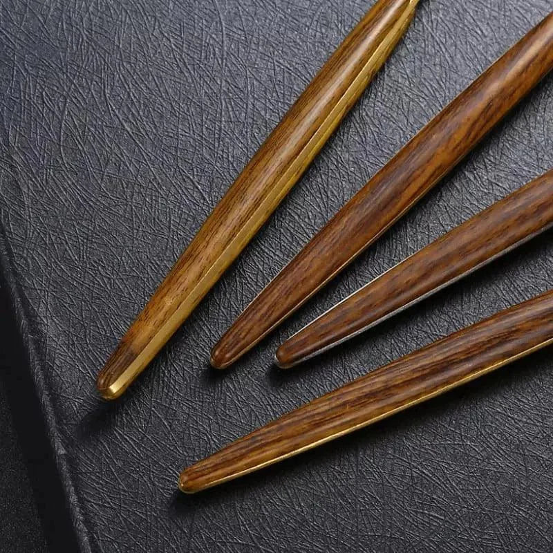 Jogo de Talheres de Aço Inox 30 Peças com Cabo Amadeirado