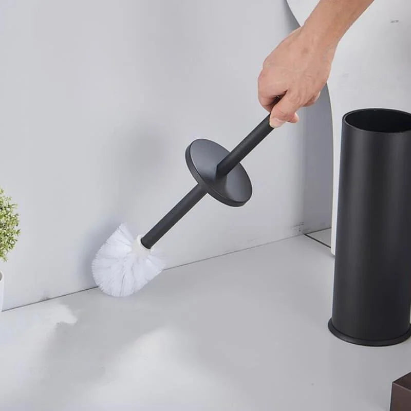 Escova Sanitária de Alumínio com Suporte para Banheiro