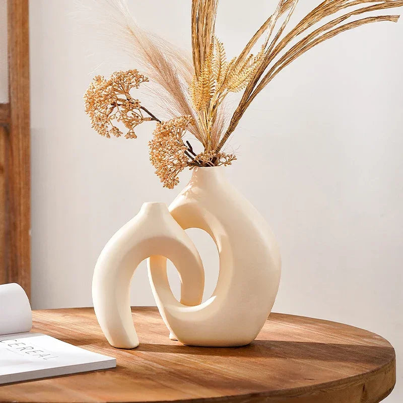 Conjunto com 2 Vasos Decorativos de Casal para Sala e Mesa