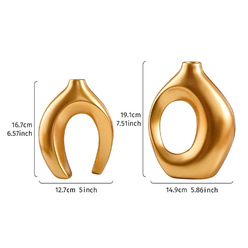 Conjunto com 2 Vasos Decorativos de Casal para Sala e Mesa