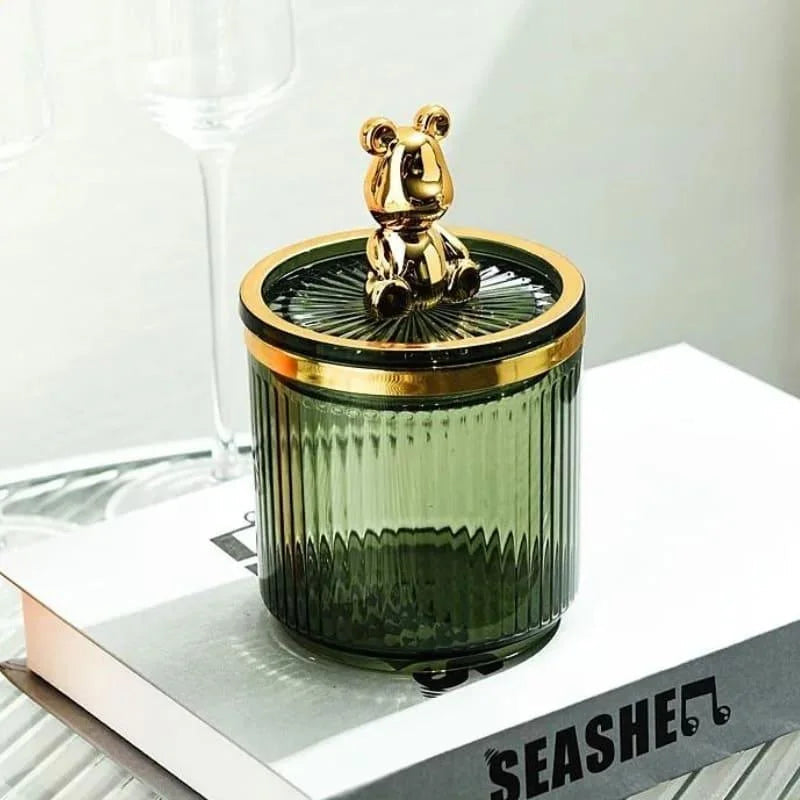 Organizador Porta Cotonete e Algodão Acrílico para Banheiro e Beleza