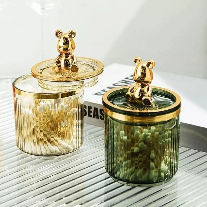 Organizador Porta Cotonete e Algodão Acrílico para Banheiro e Beleza