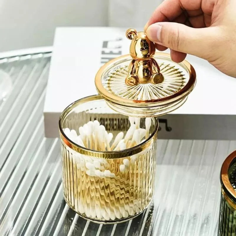 Organizador Porta Cotonete e Algodão Acrílico para Banheiro e Beleza