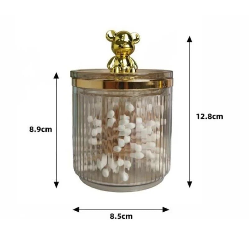 Organizador Porta Cotonete e Algodão Acrílico para Banheiro e Beleza