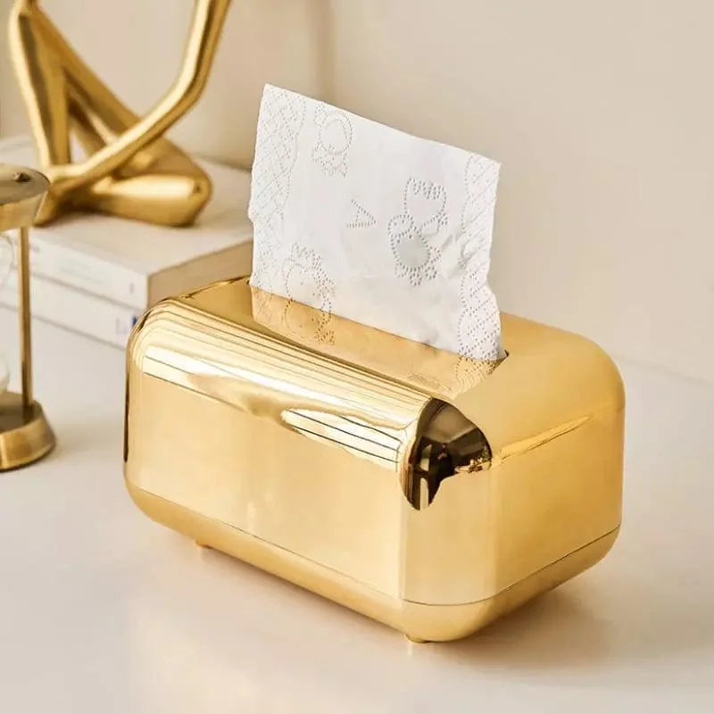 Caixa Porta-lenço e Papel Cromada para Decoração e Organização