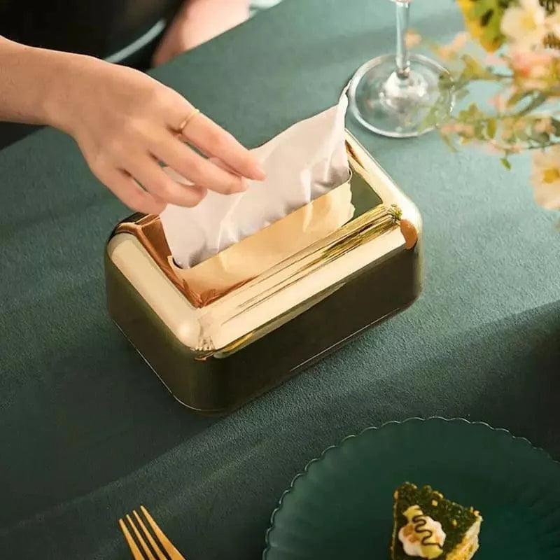 Caixa Porta-lenço e Papel Cromada para Decoração e Organização