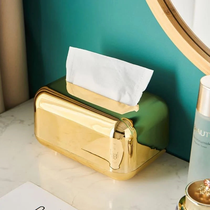 Caixa Porta-lenço e Papel Cromada para Decoração e Organização