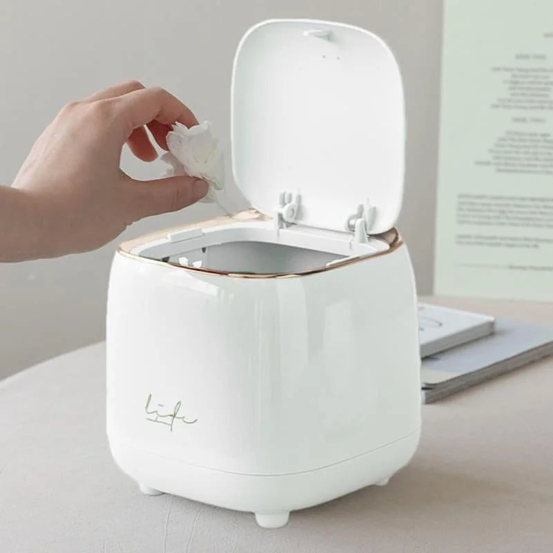 Lixeira de Mesa Automática com Sensor para Banheiro e Cozinha