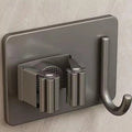 Suporte de Vassoura Adesivo de Parede em Aço Inox com Gancho