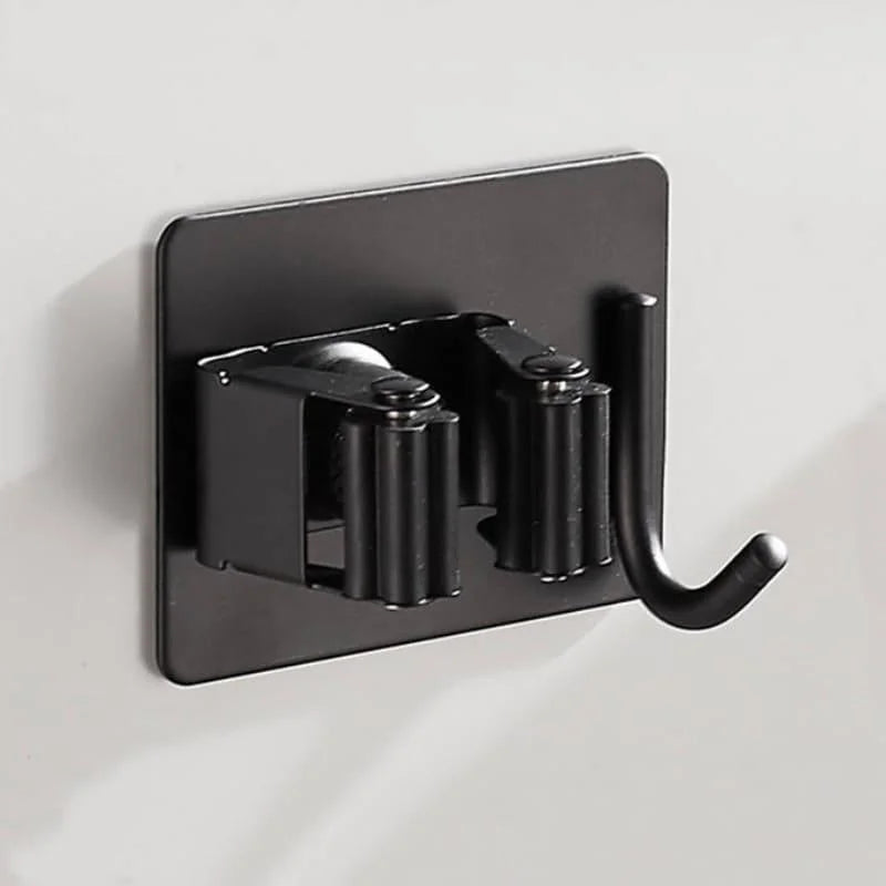 Suporte de Vassoura Adesivo de Parede em Aço Inox com Gancho